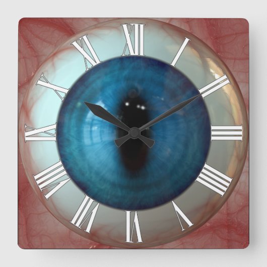 Opthalmoloog Eye Doctor Weird Fun Blue Eye Clock Vierkante Klok (Voorkant)