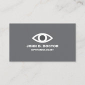 Opthamologist of optometrist grijs visitekaartje (Voorkant)
