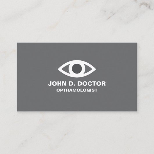 Opthamologist of optometrist grijs visitekaartje (Voorkant)