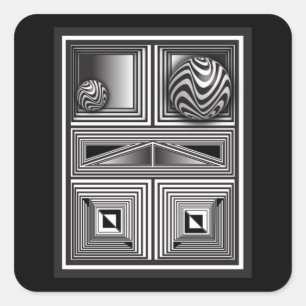 Optica via vormen vierkante sticker