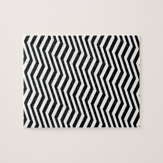 Optical Illusion Black White Chevron Patterns Cool Legpuzzel (Horizontaal)