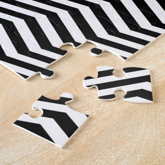 Optical Illusion Black White Chevron Patterns Cool Legpuzzel (Zijkant)