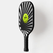 Optical Illusion Black, White Striped Pickleball Paddle (Links)