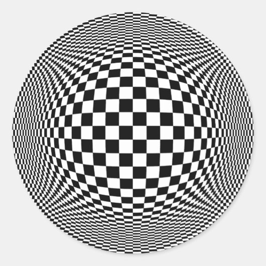Optical Illusion Checkers Sticker (Voorkant)