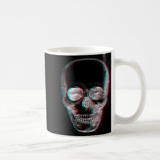 Optical Illusion Halloween Skeleton Skull Koffiemok (Rechts)