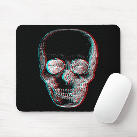Optical Illusion Halloween Skeleton Skull  Muismat (Met muis)