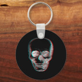 Optical Illusion Halloween Skeleton Skull Sleutelhanger (Voorkant)