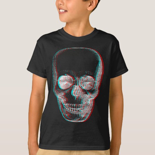 Optical Illusion Halloween Skeleton Skull  T-shirt (Voorkant)