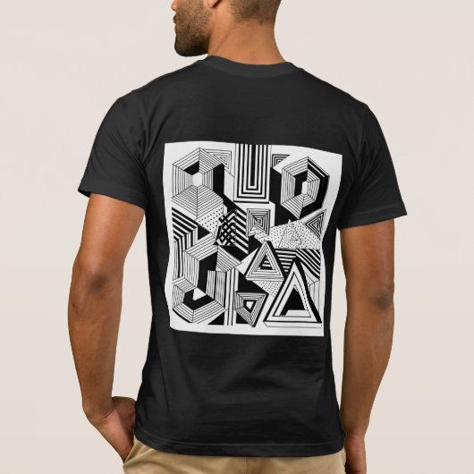 Optical Illusion Lines T-shirt – modern minimalist (Achterkant)