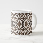 Optical Illusion Op Art Geometric Black White Mug Grote Koffiekop (Voorkant rechts)