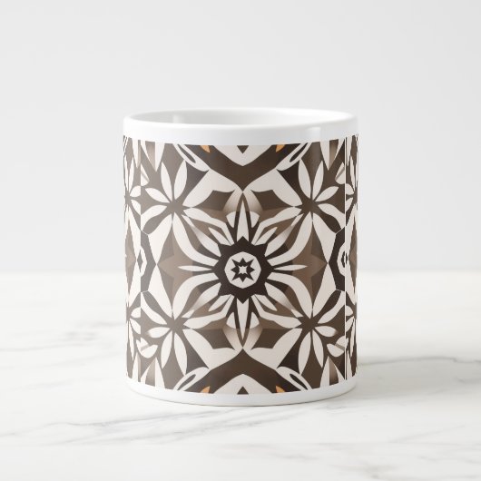 Optical Illusion Op Art Geometric Black White Mug Grote Koffiekop (Voorkant)