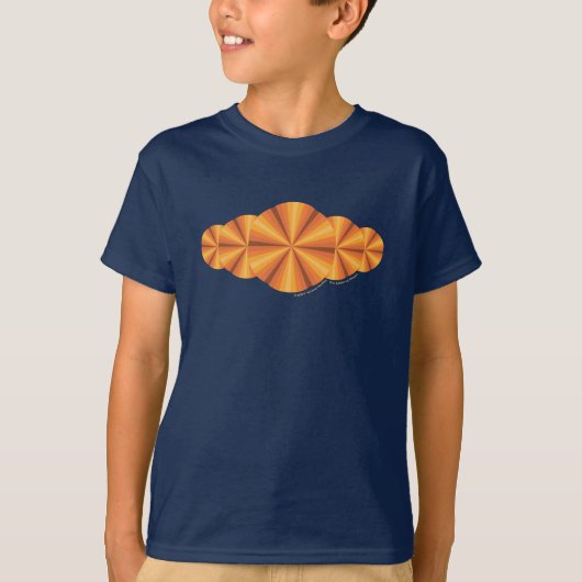 Optical Illusion Oranje Kind en Baby Dark Shirt (Voorkant)