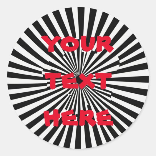 Optical Illusion Tunnel Design – 3D gestreept gat Ronde Sticker (Voorkant)