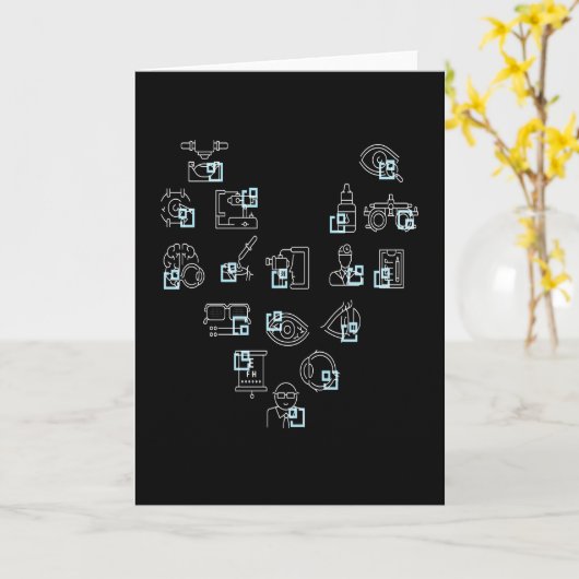 Opticiaanse hartbril kaart (Gele Bloem)