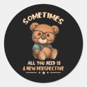 Optician Bear New Perspective Eye Doctor Ophthalmo Ronde Sticker (Voorkant)