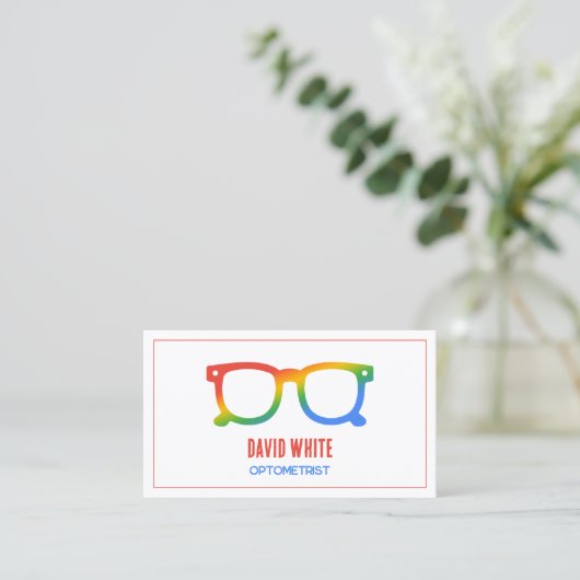 👓 Optician Custom QR Visitekaartje (Staand voorkant)
