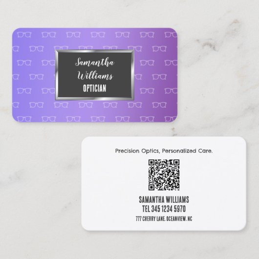 👁️ Optician Custom QR Visitekaartje (Voorkant / Achterkant)