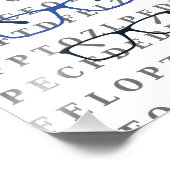 Optician Eye Test Chart and Specs Foto Afdruk (Hoek)