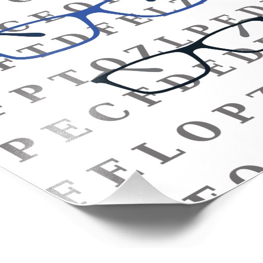 Optician Eye Test Chart and Specs Foto Afdruk (Hoek)