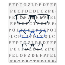 Optician Eye Test Chart and Specs Foto Afdruk