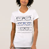 Optician Eye Test Chart and Specs T-shirt (Voorkant)