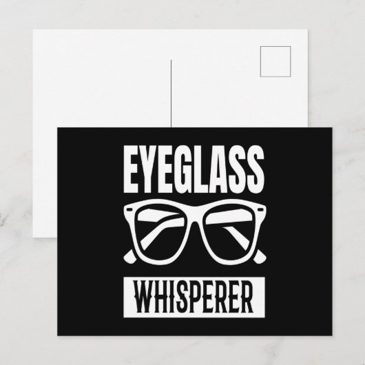 Optician Eyeglass Whisperer Glans Briefkaart (Voorkant / Achterkant)
