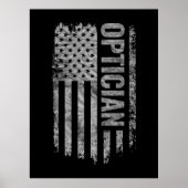 Optician USA Flag Distressed design Poster (Voorkant)