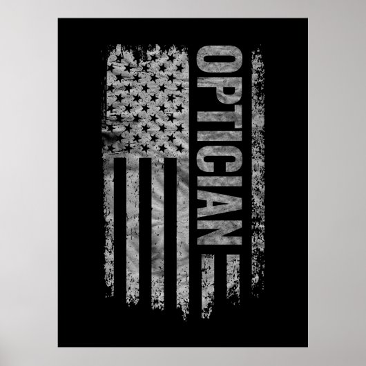 Optician USA Flag Distressed design Poster (Voorkant)