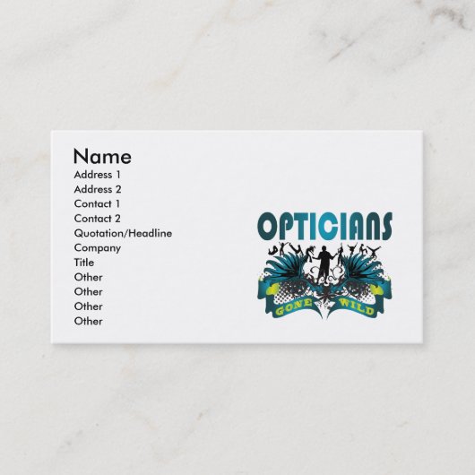 Opticians Gone Wild Visitekaartje (Voorkant)