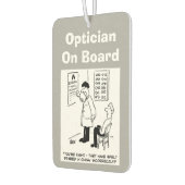 Opticien aan boord. Grappig cartoon over Opticians Luchtverfrisser (Links)