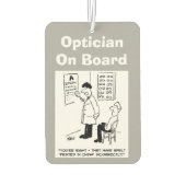 Opticien aan boord. Grappig cartoon over Opticians Luchtverfrisser (Achterkant)