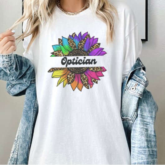 Opticien Beroep Rainbow Zonnebloem T-shirt