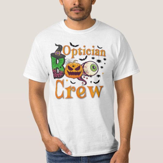 Opticien Boo Crew Ghost Funny Opticien Halloween T-shirt (Voorkant)