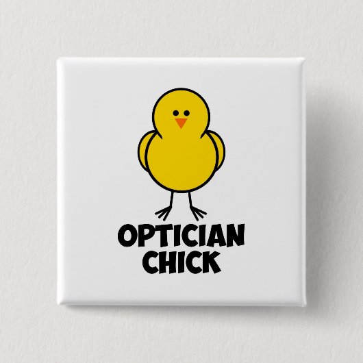 Opticien Chick Vierkante Button 5,1 Cm (Voorkant)