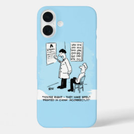 Opticien controleert het draaien op een optische w iPhone 16 plus hoesje