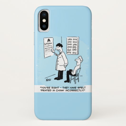 Opticien controleert spelling op optische wandkaar Case-Mate iPhone case (Achterkant)