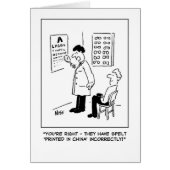 Opticien die een oogtest afgeeft (Voorkant)