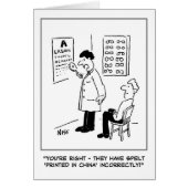 Opticien die een oogtest afgeeft (Voorkant)