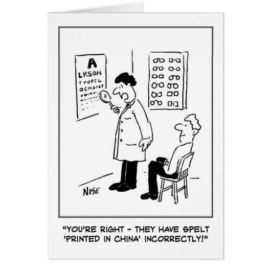 Opticien die een oogtest afgeeft (Voorkant)