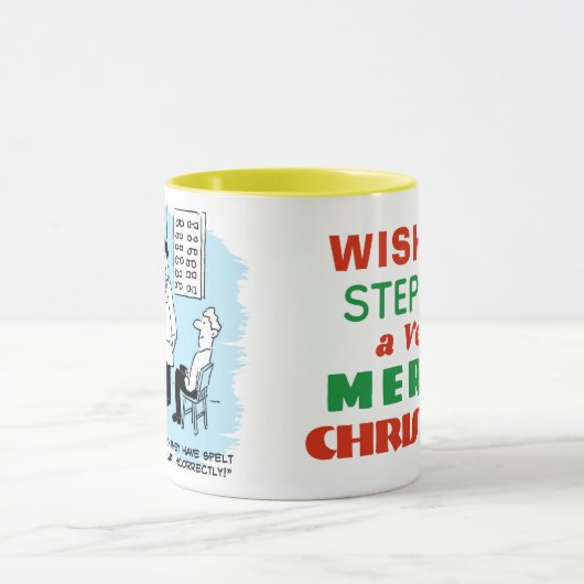 Opticien die een oogtest afgeeft mok (Midden)