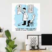 Opticien die een oogtest afgeeft poster (Thuiskantoor)