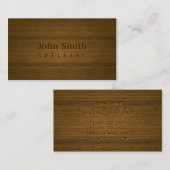 Opticien Elegant Wood Achtergrond Visitekaartje (Voorkant / Achterkant)
