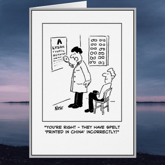Opticien en klant cartoon.