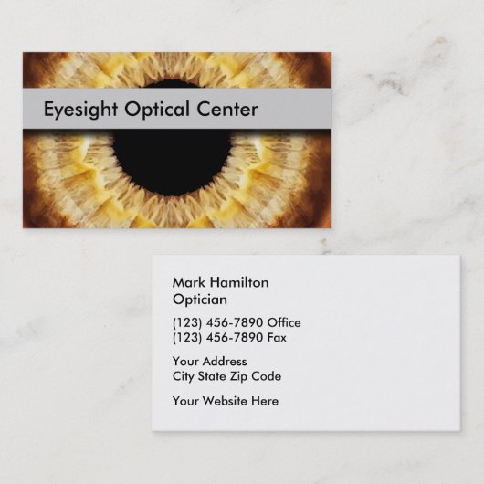 Opticien Eye Care Center Medical Visitekaartje (Voorkant / Achterkant)