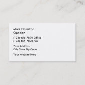 Opticien Eye Care Center Medical Visitekaartje (Achterkant)