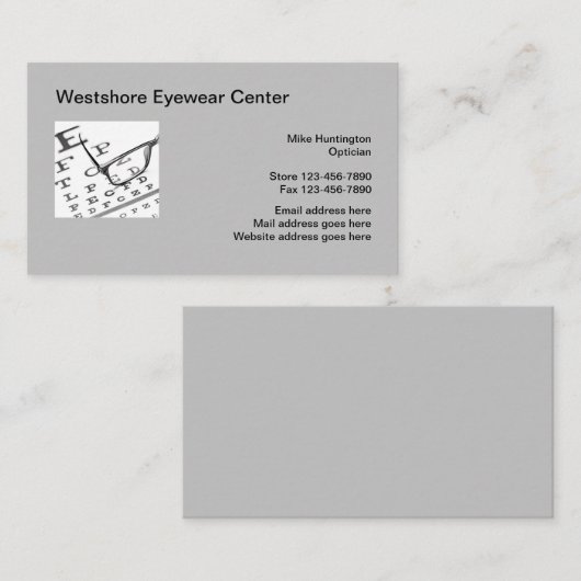 Opticien Eyewear Visitekaartjes (Voorkant / Achterkant)