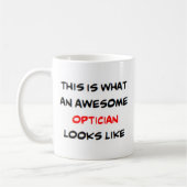 opticien, geweldige koffiemok (Links)