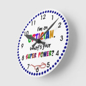 Opticien humor, kleurrijk ontwerp ronde klok (Hoek)