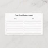 Opticien Next Appointment Card Visitekaartje (Achterkant)