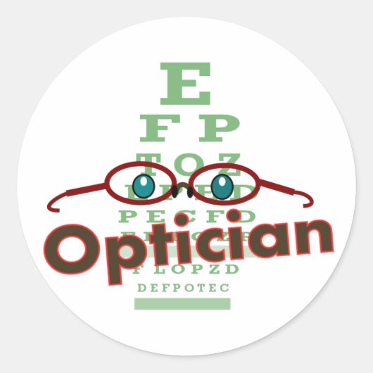 Opticien—Ooggrafiek Geschenken Ronde Sticker (Voorkant)